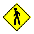 Road sign for pedestrian
